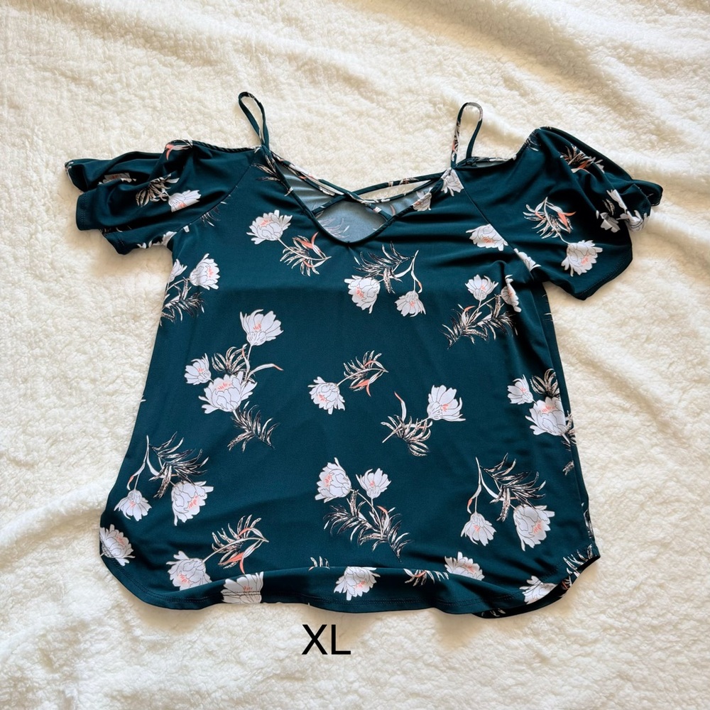 Floral Print Women's Top - Green